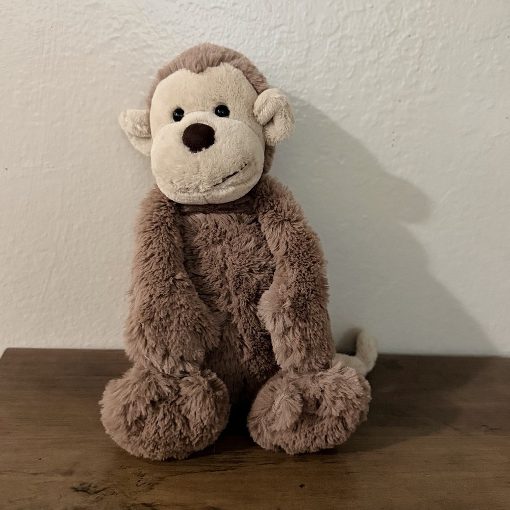 RARE Jellycat Bashful Monkey Plush Toy 12" Medium Brown Stuffed Animal NWOT